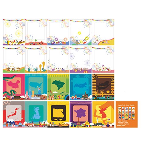 JXE 20 Stück Cartoon-Nachrichten, Memo-Design, Aufkleber für Fujifilm Instax Square SQ20 SQ6 SQ10 SQ1 Sofortbildkamera…