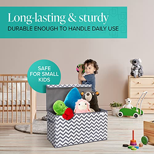 Woffit Extra Large Toy Box Big Collapsible Toys Storage Chest for Kids w/ Flip Lid & Handles