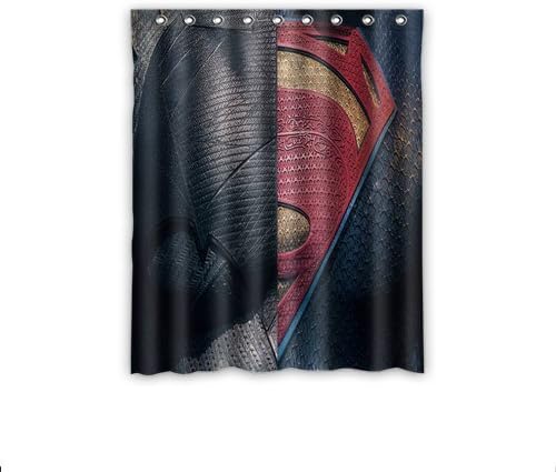 Personalized Custom Superman Batman Logo Window Curtains/Drape/Panels/Treatment Thermal Insulated Blackout Window Curtains 52" x 63" Inch