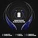 Mpow Jaws Gen-3 Bluetooth Headphones W/Case, Wireless Neckband Headset V4.1 W/Call Vibrate Alert, 13 Hours Playtime & CVC 6.0 Noise Cancelling Mic, Wireless Neckband Headphone W/Magnetic Earbuds,Blue