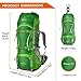 MOUNTAINTOP 70L Internal Frame Hiking Backpack for Men Women with Rain Cover, 29.9 * 13 * 10.2in, Green