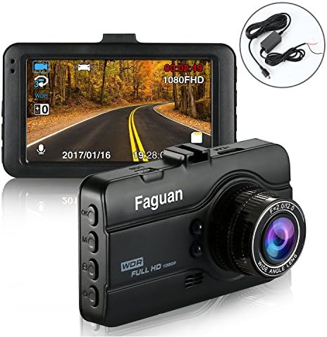 Faguan Dash Cam,Ultra HD 1080P Dash Board Camera, 3" LCD, Super Night Vision,6-Lane 170° Wide Angle Lens G-Sensor, WDR, Parking Guard, Loop Recording Dashboard Camera（Metal Shell）