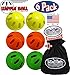Matty's Toy Stop Wiffle Balls Yellow, Green & Orange Official Size Baseballs Set Bundle with Storage Bag - 6 Pack (2 Yellow, 2 Green & 2 Orange)