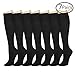 7 Pairs Compression Socks For Women and Men -- Best Medical, Nursing, Athletic, Edema, Diabetic,Varicose Veins,Maternity,Travel,Flight Socks ,Shin Splints - Below Knee High
