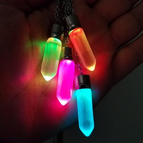 LED Light up Crystal Pendant Necklace - Glow crystal jewelry Necklace (multicolor)