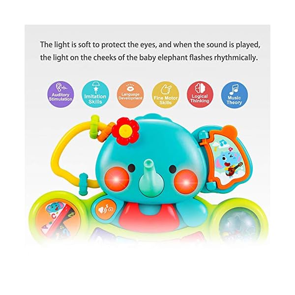 Baby-Musical-Toy-6-Months-Toddler-Piano-Keyboard-Toys-Educational-Learning-Toy-Music-Activity-Center-Flashing-Lights-Sounds-Elephant-Musical-Toys-for-6-Months-Baby-Girls-Boys-Infants-Kids Baby Musical Toy 6+ Months - Toddler Piano Keyboard Toys Educational Learning Toy Music Activity Center Flashing Lights…