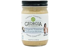 Georgia Grinders Organic - Toasted Coconut Butter 12oz – Creamy Gourmet Spread from Pure Coconut, USDA Organic, No Sugar Added, Gluten-Free, Non-GMO, Keto & Paleo Friendly, Vegan, Dairy-Free