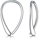 CHIC & ARTSY 925 Sterling Silver Half Hoop Earrings for Women, Adjustable Huggie & Threader Hoop Earrings Collection, Hypoallergenic Lightweight Sleep & Everyday Earrings with Symbolic Designs