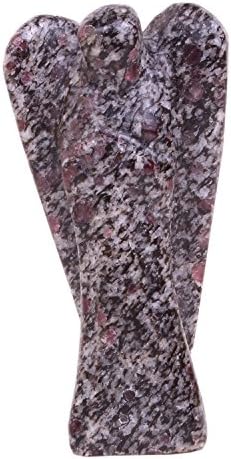 Ruby in Tourmaline Crystal Gemstone Healing Handmade Stone Carving figurine Angel 50MM-1 Pc