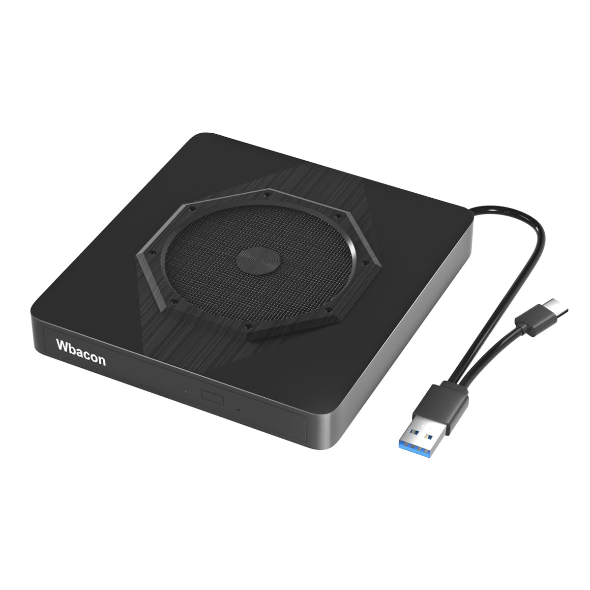External CD/DVD Drive for Laptop, USB 3.0 & Type-C Portable CD DVD Burner, CD ROM +/-RW External DVD CD Drive, DVD Player for Laptop Compatible with Desktop, PC, Windows, Linux, Mac OS, Apple