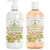 Crabtree & Evelyn Sweet Almond Oil Bath and Shower Gel & Body Lotion (16.9 fl oz each)