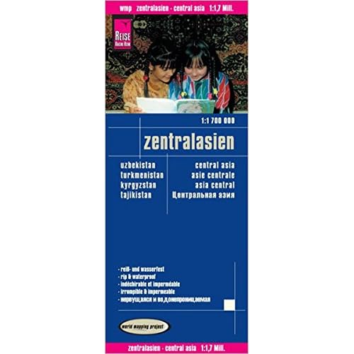 Asia Central, mapa de carreteras impermeable. Escala 1:1.700.000. Reise Know-How.