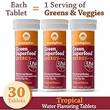 Amazing Grass Effervescent Tablets, Green Superfood Energy Water Flavoring Tablet, Antioxidant Supplement with Green Tea Caffeine and Alkalizing Greens, Tropical Flavor, 30 Count