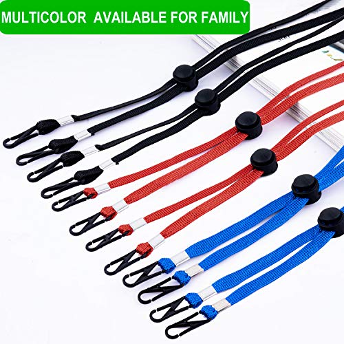 Lanyards for Kids and Adults 6 Pack - Adjustable Length Face Lanyard with Clips On Both Ends The Neck Rest Ear Saver for School Outdoor Sport (3 Color Mix X 2)