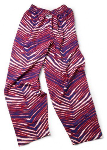 Zubaz Men's Classic Zebra Printed Athletic Lounge Pants, New Blue/Red, M