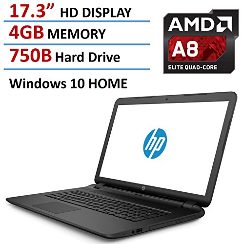 HP P120WM 17-Inch High Performance Laptop (AMD Dual-Core A8-7050 APU 1.8GHz up to 3.0GHz, 4GB, 750GB, Windows 10 Home (64-bit))