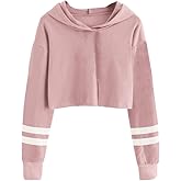 Imily Bela Kids Crop Tops Girls Striped Long Sleeve Fashion Hoodies Pullover Sweatshirts