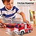 Gizmovine Fire Trucks Toys 1:12 Scale Rescue Fire Trucks with Water Pump, Fire Truck with Lights and Sirens and Extending Rotating Ladder Firefighter Toy Truck Cars for Kids Toddler