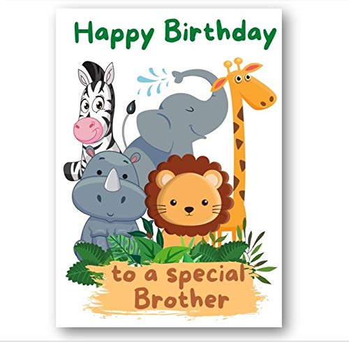 Second Ave Brother Children's Kids Safari Birthday Card For Him Greetings Card