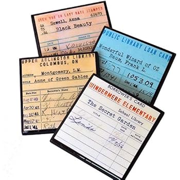 Library Card Book Club Coaster Set