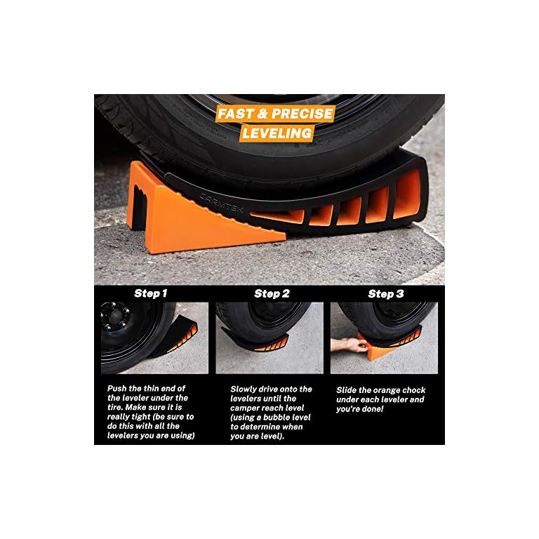 CARMTEK Camper Leveler 2Pack Kit Curved RV Levelers with Trailer