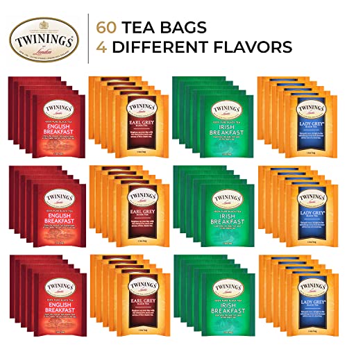 Twinings Black Tea Variety Pack with Earl Grey Tea, English Breakfast Tea, Irish Breakfast Tea