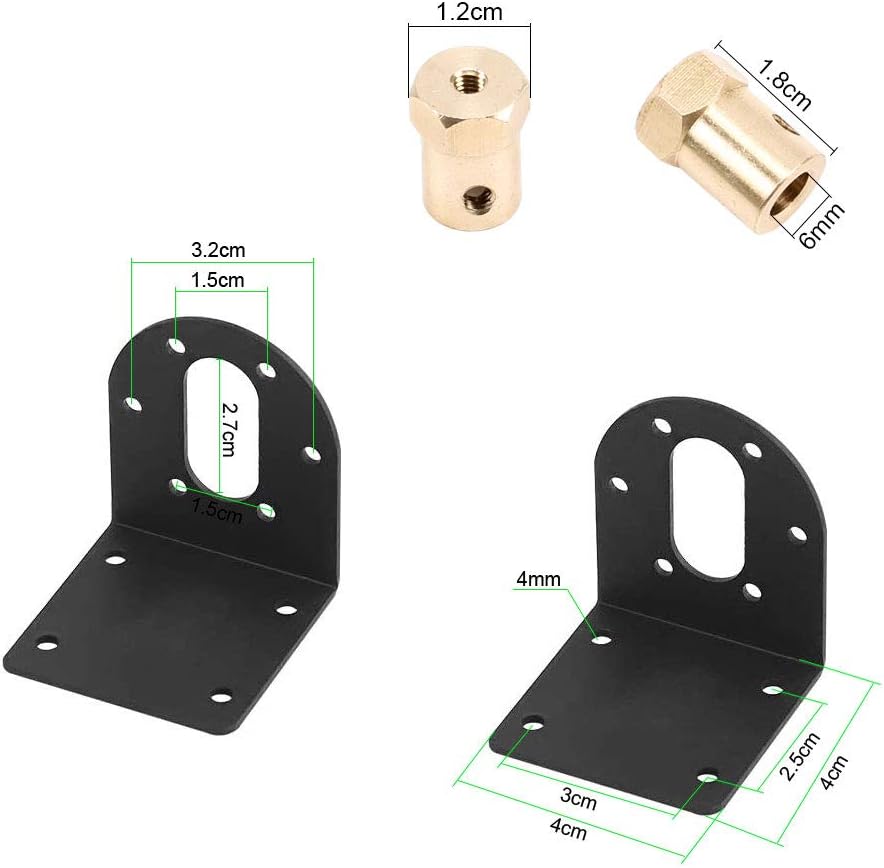 ManLee 4 Sets DC Gear Motors Mounting Bracket Fixed Mounting Holder with Matching Screws 37mm Iron Anti-Rust Gearbox for Electronic Locks Smart Cars Robots Cameras - - 