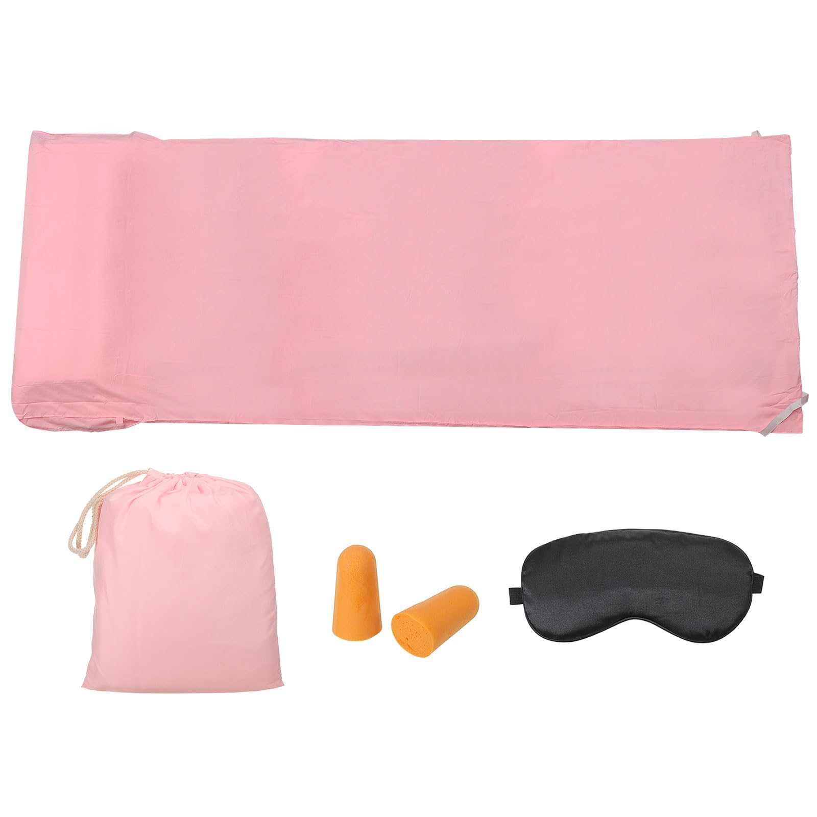 PATIKIL 82.6x47 Inch Sleeping Bag Liner, Lightweight Soft Travel Camping Sheet Sleep Sack Compact Sleeping Bag Set with Carry Bag for Backpacking Camping Travel Hotel, Pink