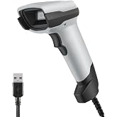 JRHC Barcode Scanner, 1D CCD Handheld Barcode Reader USB Wired Connection Bar Code Scanners for Store Supermarket Warehouse Library Supports Scan Screen UPC