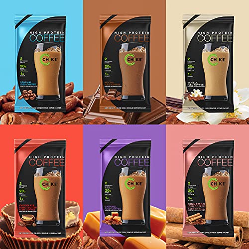 CHIKE High Protein Iced Coffee Sampler Pack, 20 G Protein, 2 Shots Espresso, 1 G Sugar, Keto