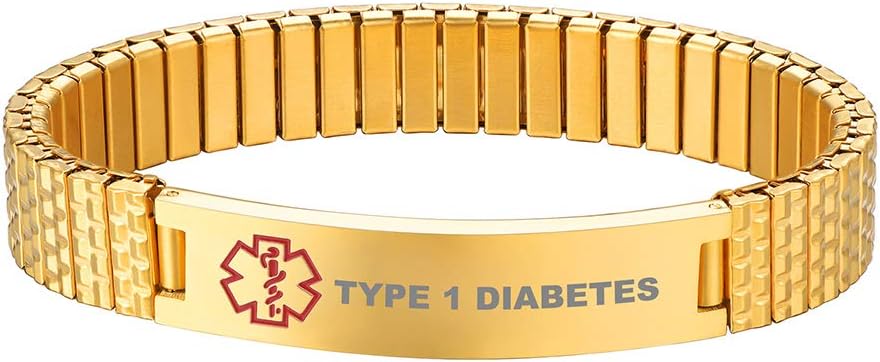 Medical Bracelet Custom Engraved Stainless Steel Adjustable Identification Alert Medical Bracelet for Men Women Kids