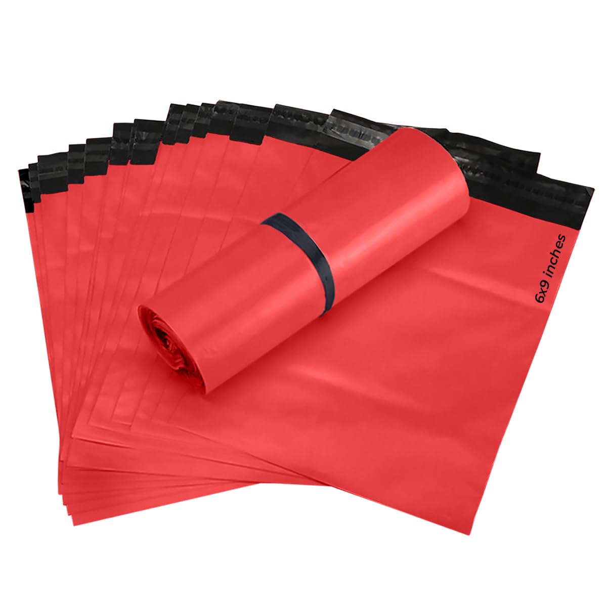 G4GOODS® - 100 Red Parcel Bags and Postage Bags 6" x 9'' - Self Seal Strong Mailing Bags - Eco-Friendly Plastic Packaging Bag for Clothes and Parcels. Perfect for Courier Shipping Bag