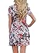 HOTAPEI Women's Floral Print Short Sleeve Casual Loose T-Shirt Short Dress Multi2 Large