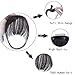 AISI QUEENS Clip in Bangs Hair Extensions Human Hair Air Bangs/Fringe Hairpiece Black Color with Temple Hand Made Tied Bangs for Women