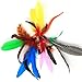 Bascolor Retractable Cat Toys Interactive Feather Teaser Wand Toy with 7 Refills Feathers Birds Worms Catcher for Cats Kitten
