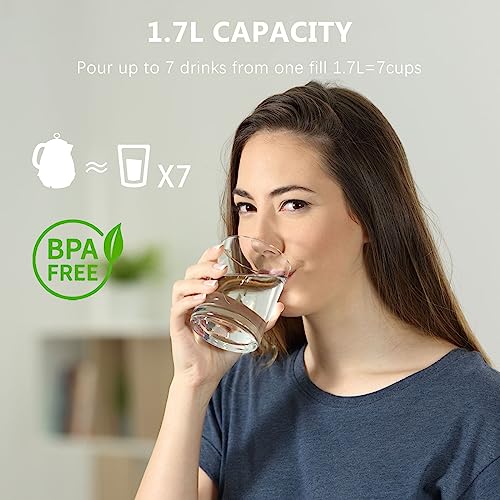 Evoloop 1.7L Electric Kettles, BPA Free Tea Kettle, Hot Water Boiler Heater, Stainless Steel Teapot, Auto Shut-Off & Boil-Dry Protection, 120V/1500W