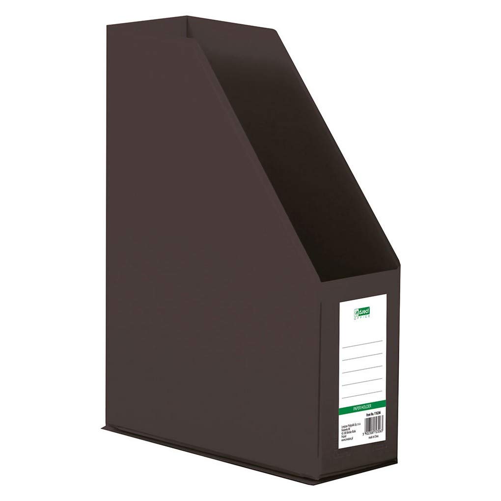 D.RECT Plastic Organiser Magazine Holder Magazine File with Viewing Window for Labelling PVC A4 Foldable Black 110204 Rückenbreite 90 mm