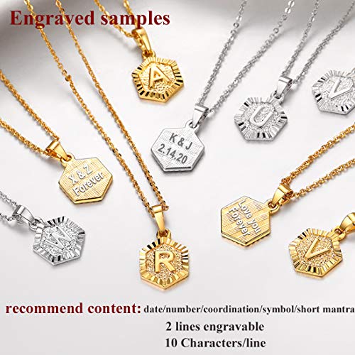 U7-Women-Girls-Tiny-Hexagon-Initial-Necklace-Platinum18K-Gold-Plated-Name-Alphabet-Jewelry-Dainty-Letter-Pendant-Embossed-Grain-Monogram-Necklace-A-to-ZOffer-Custom-Engrave-Back-Side