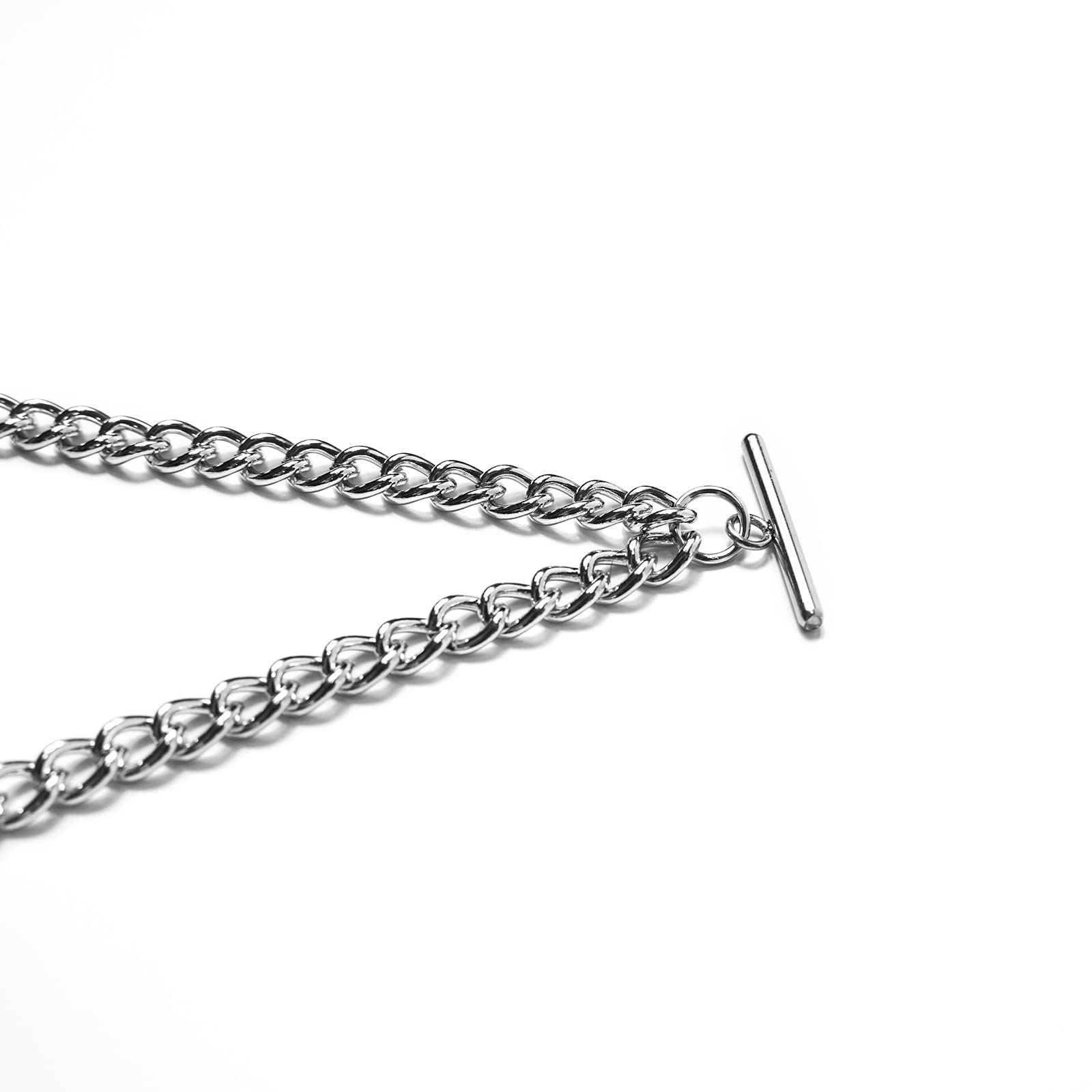 YECSOSS Men's Pocket Watch Chain Albert Vest Chain Compass Necklace Pendant Design Pendant T Bar