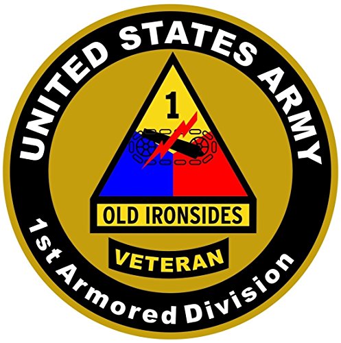 1-Pc Prime Fashionable US Army Veteran 1st Armored Division Sticker Sign Car Decals Vinyl Window Size 12" x 12"