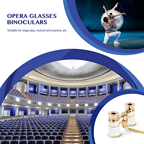 4 Aomekie+Opera+Glasses+Binoculars+3X25+Theater+Glasses+Mini+Binocular+Compact+with+Chain+for+Adults+Women+Kids+in+Musical+Concert+White
