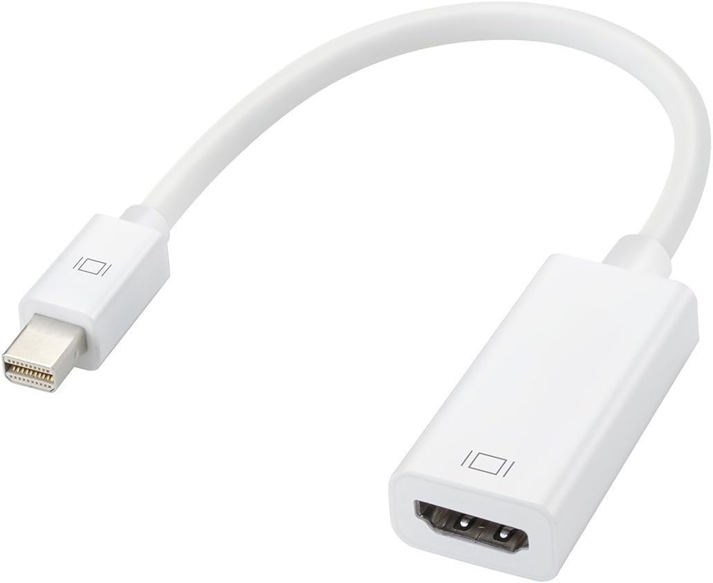 Mini DP to HDMI Adapter DP Male to HDMI Female Converter Mini Displayport to HDMI Full HD 1080P Video Audio Multi Monitor Graphics Cable HDTV Converter for MacBook Pro/Air, Monitor, Projector, etc