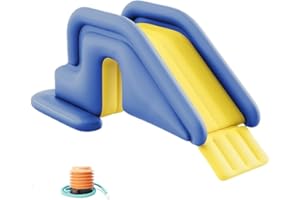 Inflatable Pool Water Slide, Universal Above Ground Inflatable Pool Ladder Backyard Slide with Wide Steps Summer Swimming Poo