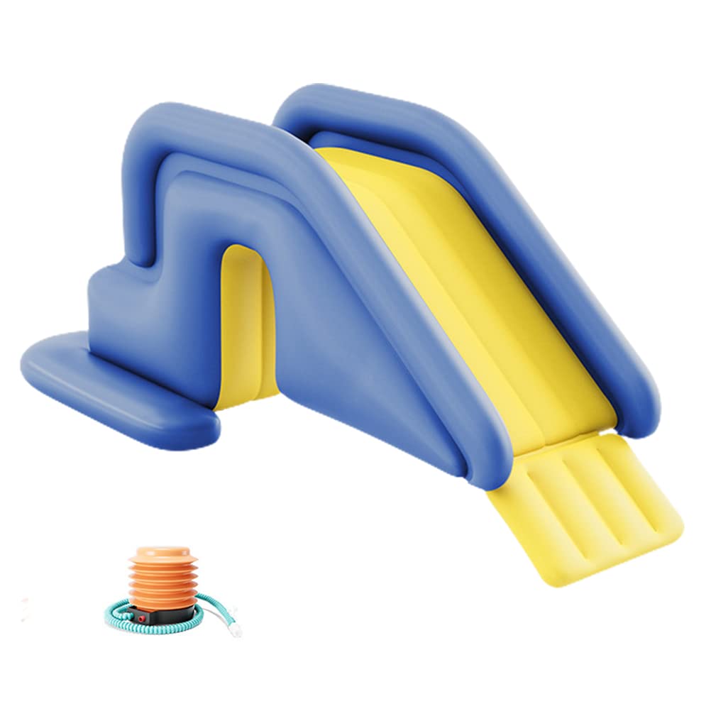 Inflatable Water Slide, Compact Inflatable Pool Slide Blow UP Water Slide Park with Included Air Pump, Outdoor Summer Fun for Kids Boys Girls (Blue)