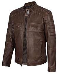 Decrum Mens Quilted Jackets - Leather Jacket