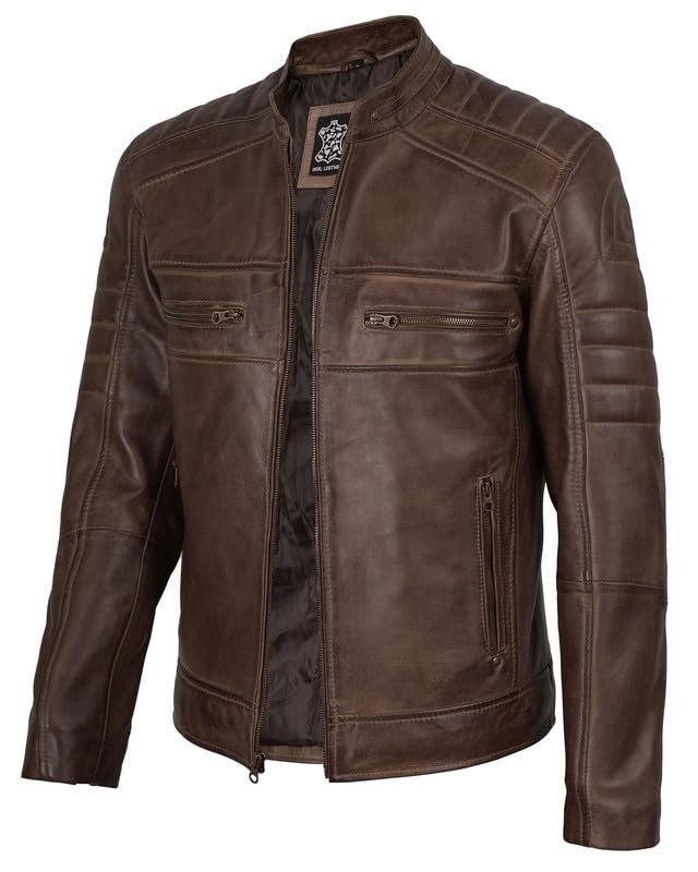 Decrum Mens Quilted Jackets - Leather Jacket