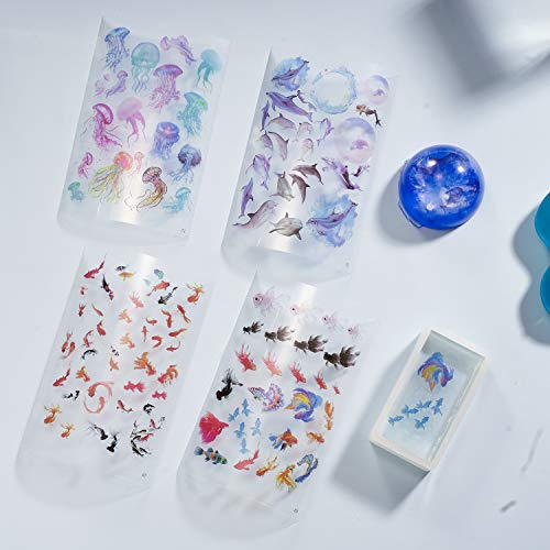 LET'S RESIN 25 Sheets Resin Art Supplies Kit，Transparent Decorate Stickers for Silicone Resin Molds, Resin Crafts Materials with Holographic Clear Film, Halloween Stickers， Skull Stickers, Etc - Thumbnail 3