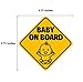 NEW DESIGN: Reflective Baby on Board Sticker Sign (Adhesive) for Your Car or Auto (2 Pack) by Bayamo