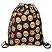 Drawstring Backpack for Traveling or Shopping Casual Daypacks School Bags (Emoji-b)