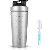 AOOWU Stainless Steel Shaker Bottle with Wire Whisk Ball 900ml, Leak Proof Metal Shaker Bottles for Protein Mixes, Supplement Protein Shake Cup, Water Bottle Portable Pre Workout Gym Sports
